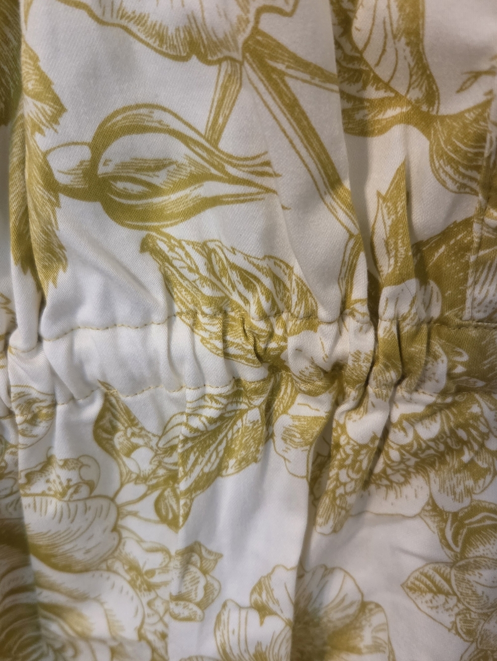 Carla Rockmore Womens Yellow Floral Cinch Waist Preppy Coastal Shirt Sz XL - Picture 4 of 8